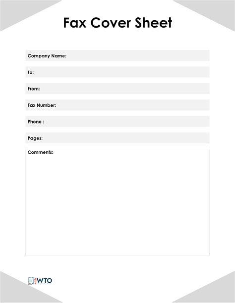 Cover Page For Fax Template