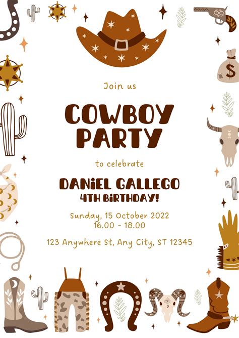 Cowboy Invitation Template