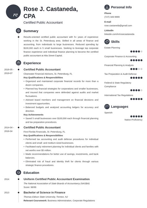 Cpa Resume Template