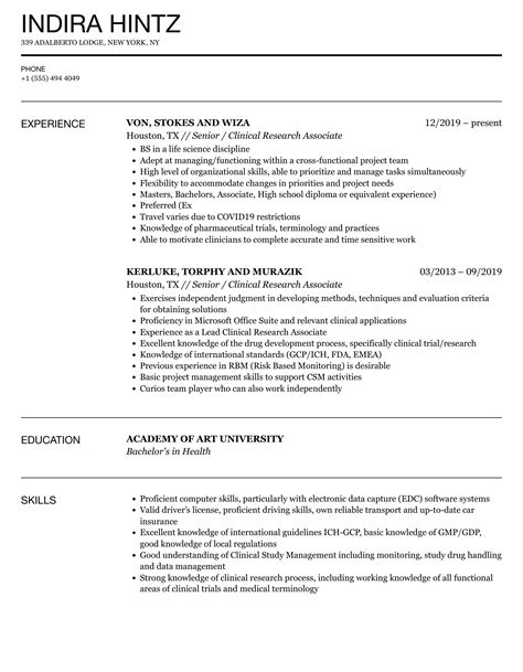 Cra Resume Template