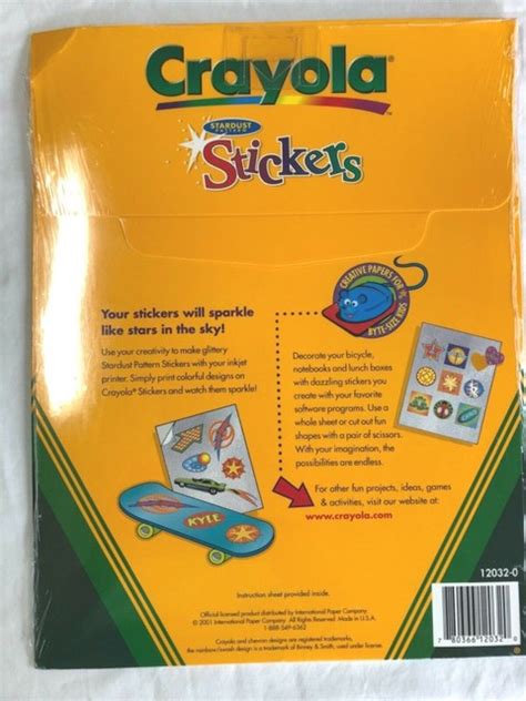 Crayola Crayola Stardust Pattern Stickers Inkjet Printable