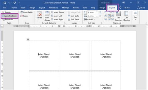 Create Label Template Word