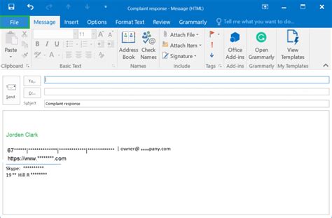 Create Outlook Template Email