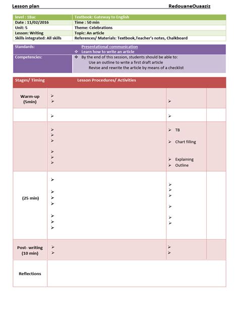 Creating A Chart To Go With An Article Lesson Plan