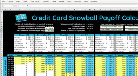 Credit Card Snowball Template