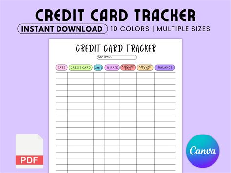 Credit Card Tracker Template