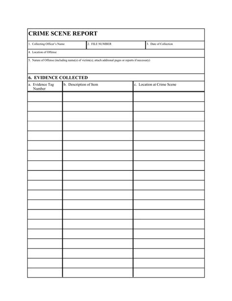 Crime Scene Report Template