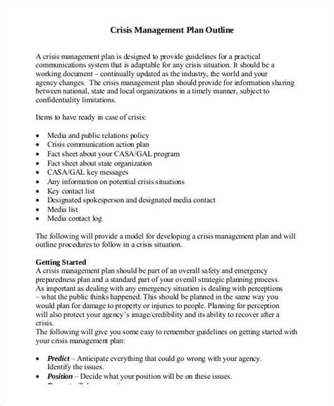 Crisis Management Plan Template