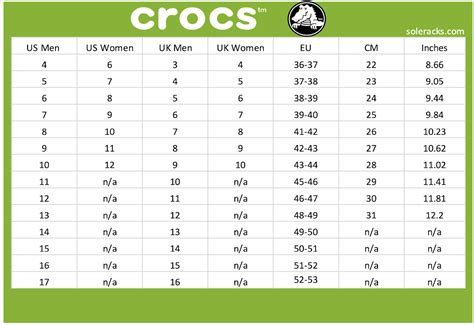 Crocs Size Chart Juniors