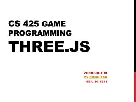 Cs 425 Game Programming Catalog.gmu.edu