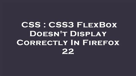 Css Catalog Doesn't Display Properly In Firefox