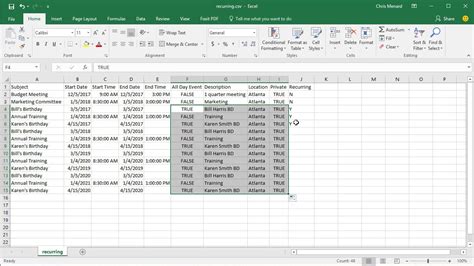 Csv Template For Google Calendar