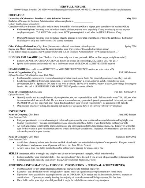 Cu Boulder Resume Template