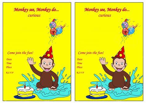 Curious George Photo Birthday Invitations Free Printable