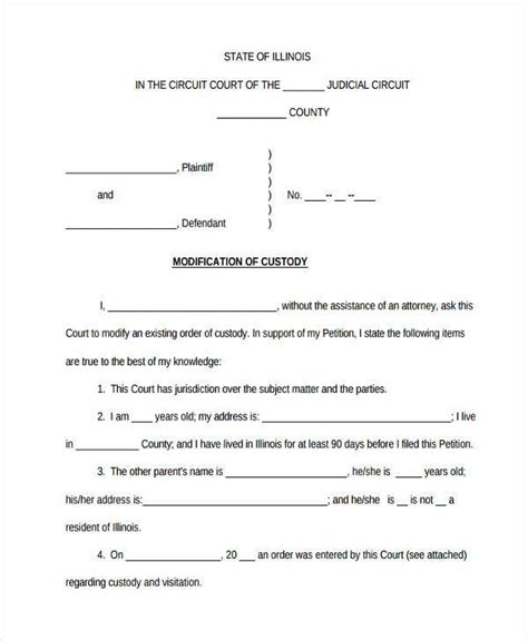 Custody Order Template