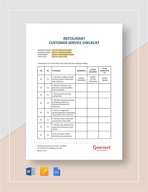 Customer Service Checklist Template