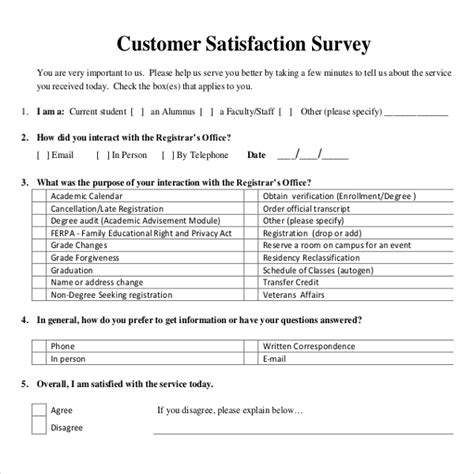 Customer Service Survey Template