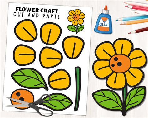 Cut And Paste Flower Template