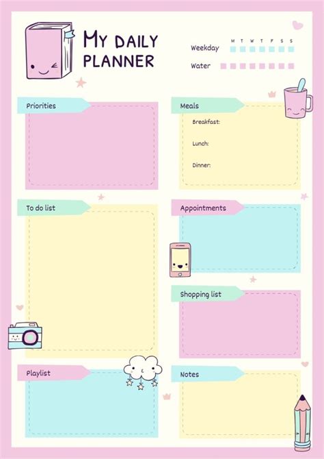 Cute Agenda Template