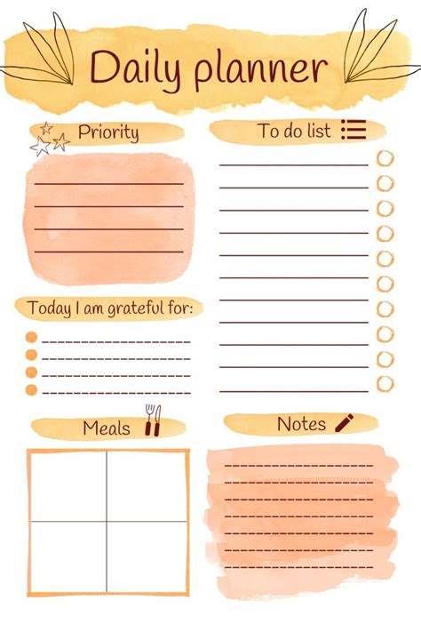 Cute Daily Planner Template