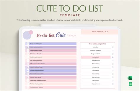 Cute Google Spreadsheet Template