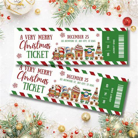 Cute Printable Christmas Ticket Template For Mom