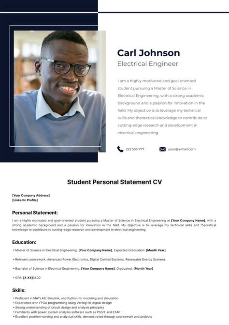 Cv Personal Statement Template
