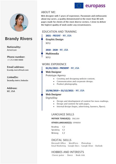 Cv Templates Europe