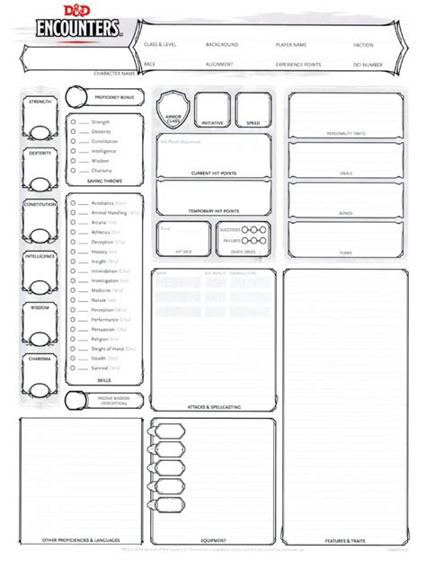 D&d Character Sheet Template