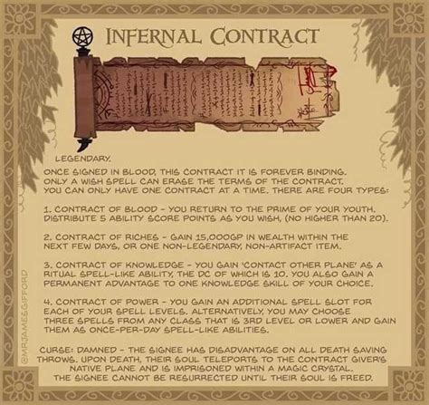 D&d Devil Contract Template