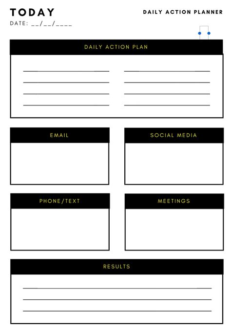 Daily Action Plan Template