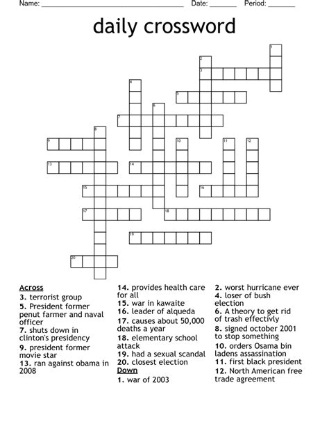 Daily Crossword Free Printable