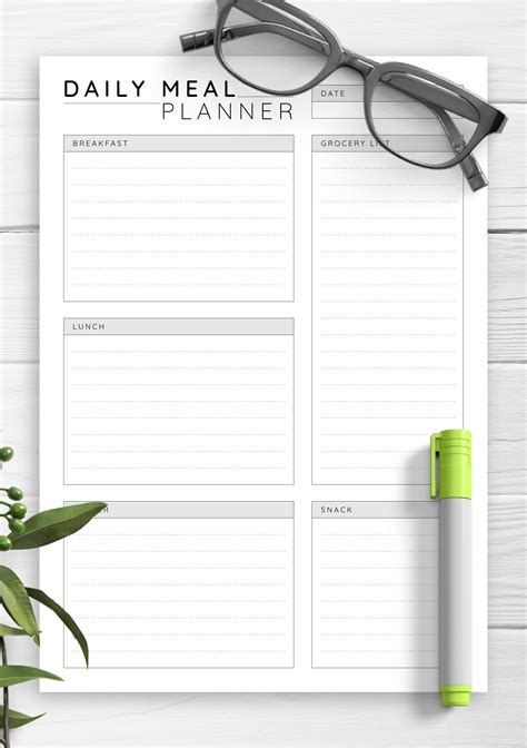 Daily Meal Plan Template