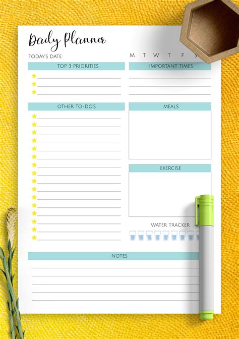 Daily Plan Template