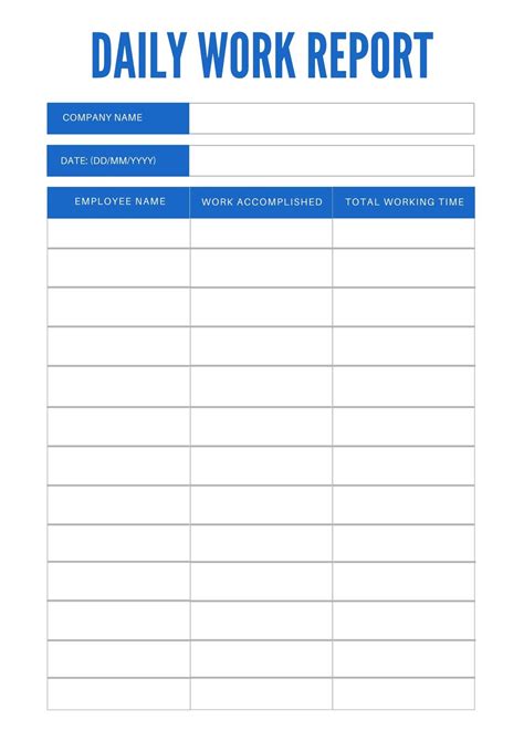 Daily Report Template