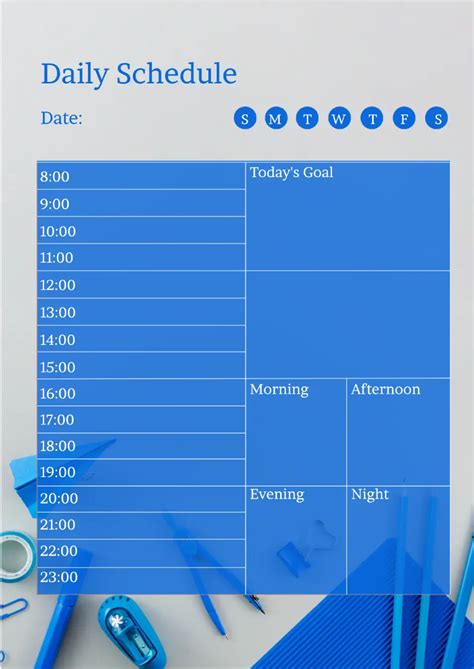 Day Schedule Template Google Docs
