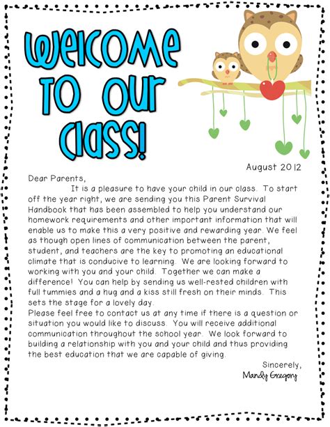 Daycare Letter To Parents Template