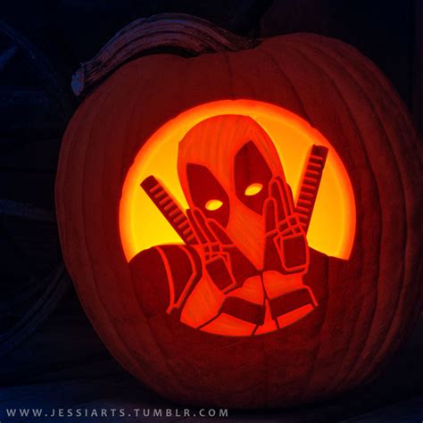 Deadpool Pumpkin Carving Templates