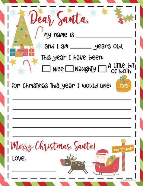 Dear Santa Letter Printable Free