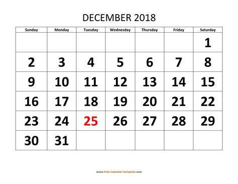 December 2018 Calendar With Holidays Free Printable