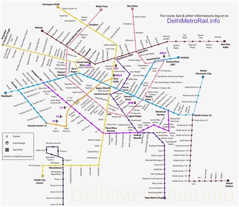 Delhi Metro Route Chart