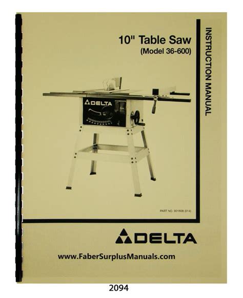 Delta Table Saw Catalog Number36 365