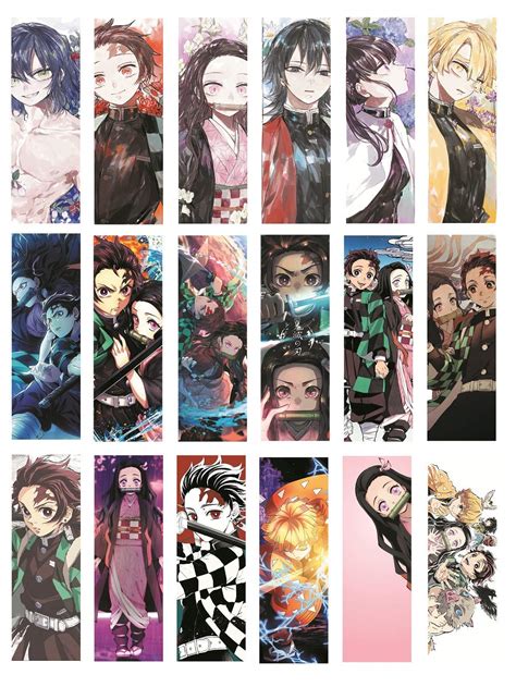Demon Slayer Bookmarks Printable