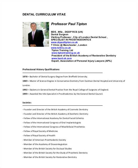 Dentist Curriculum Vitae Template