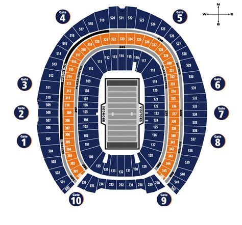 Denver Broncos Mile High Stadium Seating Chart