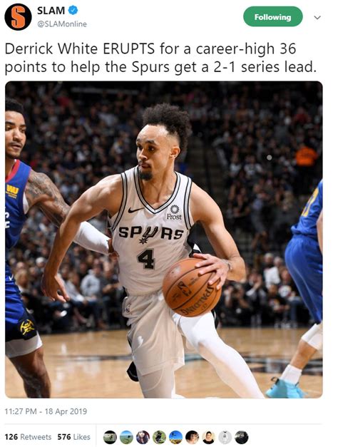 Derrick White Career High