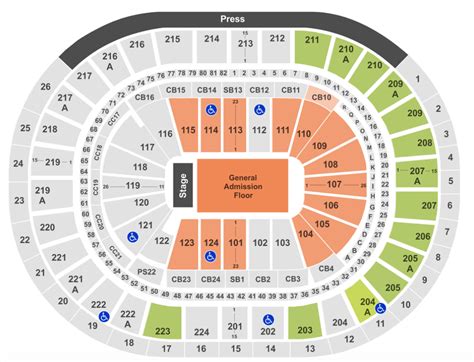 Detailed Seating Chart For Wells Fargo Center