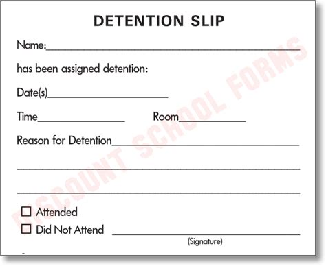 Detention Slip Template