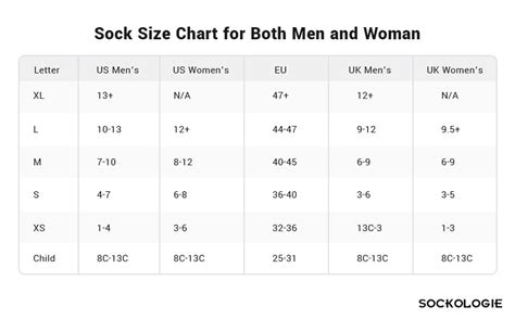 Dickies Sock Size Chart