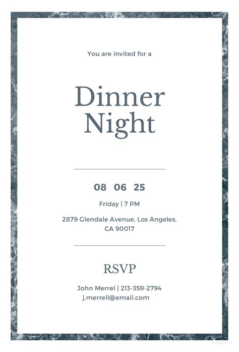 Dinner Invitations Templates